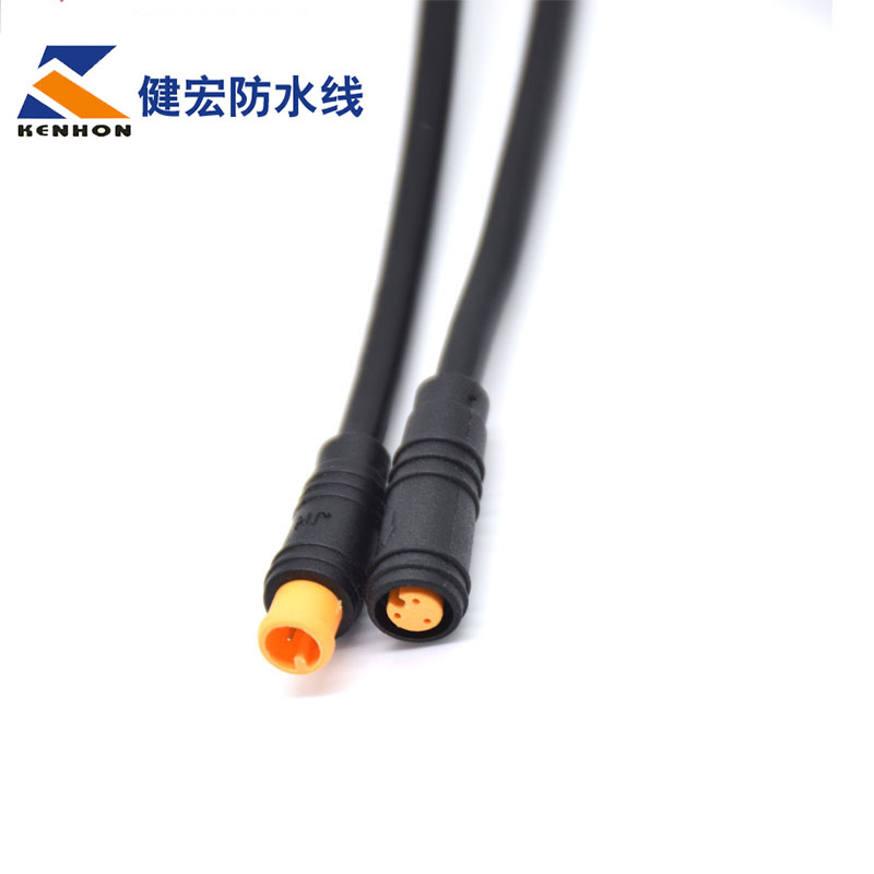 m6 三芯防水連接器線 電動自行車公母對接插頭